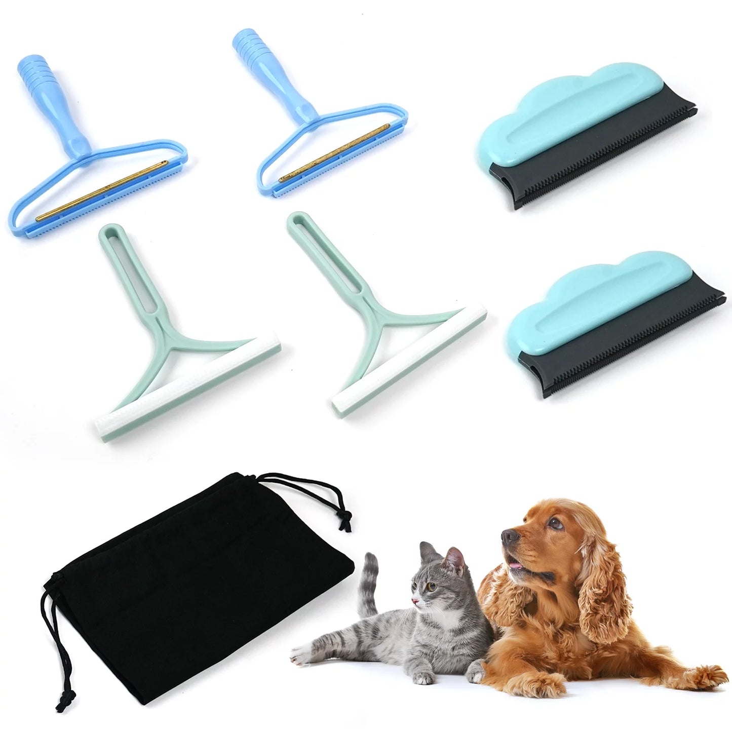 6 Pack Portable Pet Hair Remover, Uproot Cleaner Pro Pet Hair Remover, Portable Lint Roller for Hairball,Fuzz, Dust