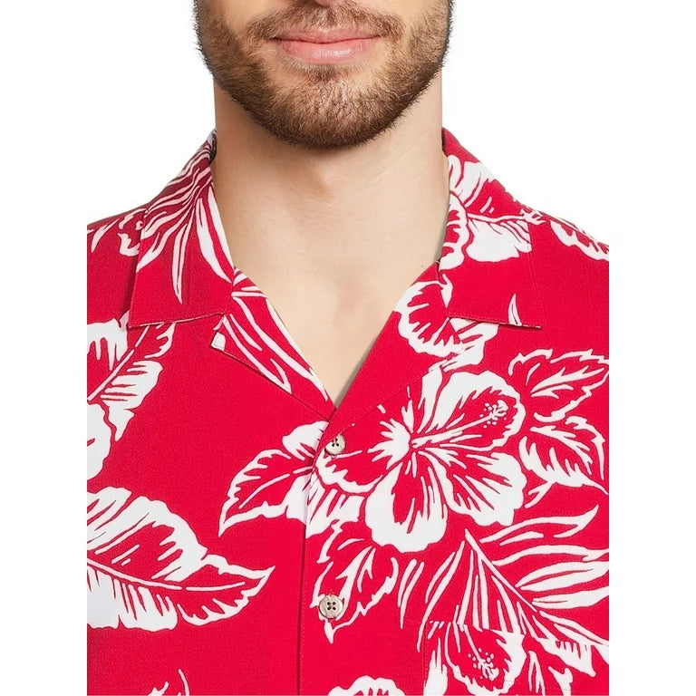 Men’s Printed Short Sleeve Button Down Shirt