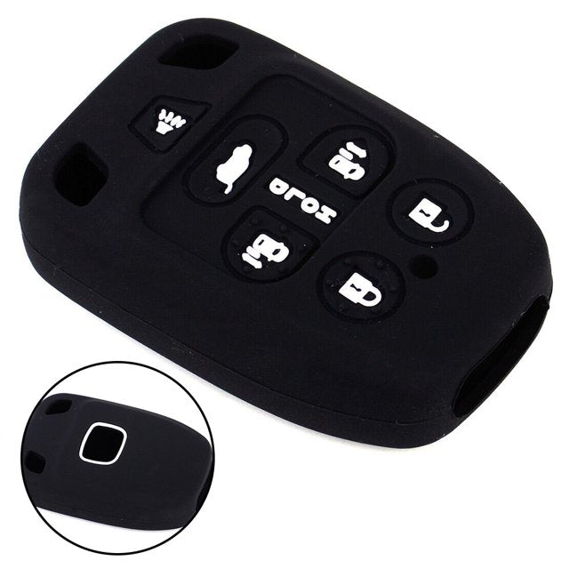 Clicker Silicone Remote Key Cover Black 6 Buttons Fit for Honda Odyssey 11-14