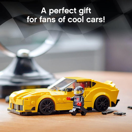 Champions Toyota GR Supra 76901 Collectible Sports Car Toy Building Set with Racing Driver Minifigure