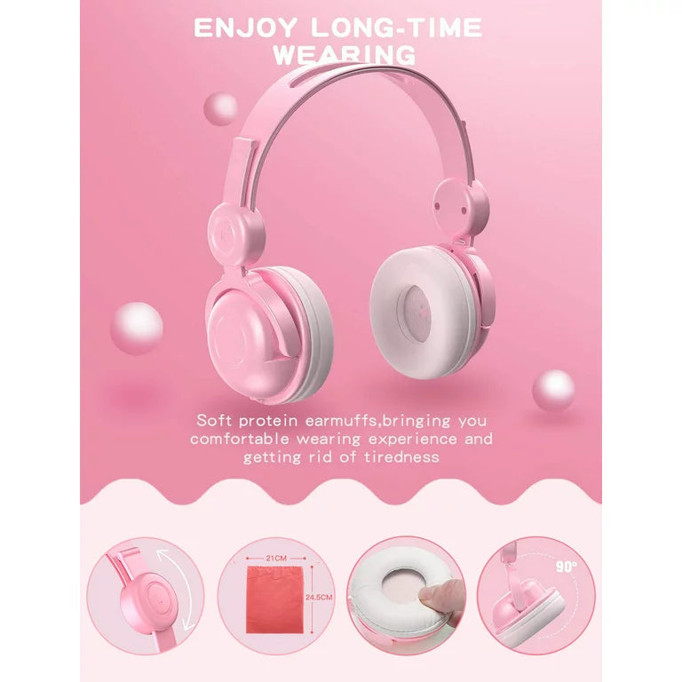 Kid Odyssey Kids Headphones with Microphone, On-Ear Wired Headphones for Kids Pad/Phone/Tablet/PC, 85dB Volume Limited Hearing Protection, Preschool Graduation Gifts and Back to School Gifts for Kids
