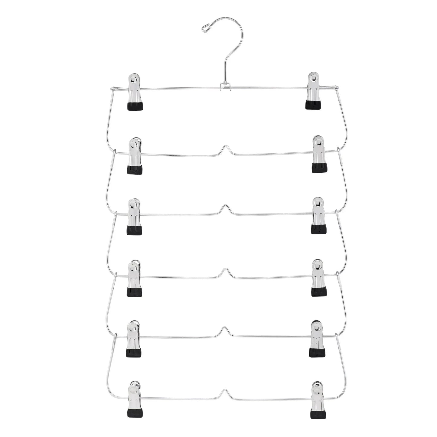 6-Tier Pant & Skirt Hanger, Heavy Duty Metal, Space Saving