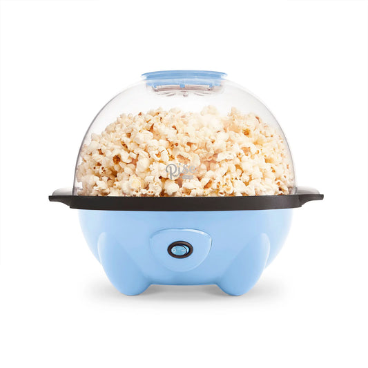 Popcorn Popper with Lid for Serving Bowl & Convenient Storage, 18 Cups – Sky Blue 4.5 Qt. Stirring Electric