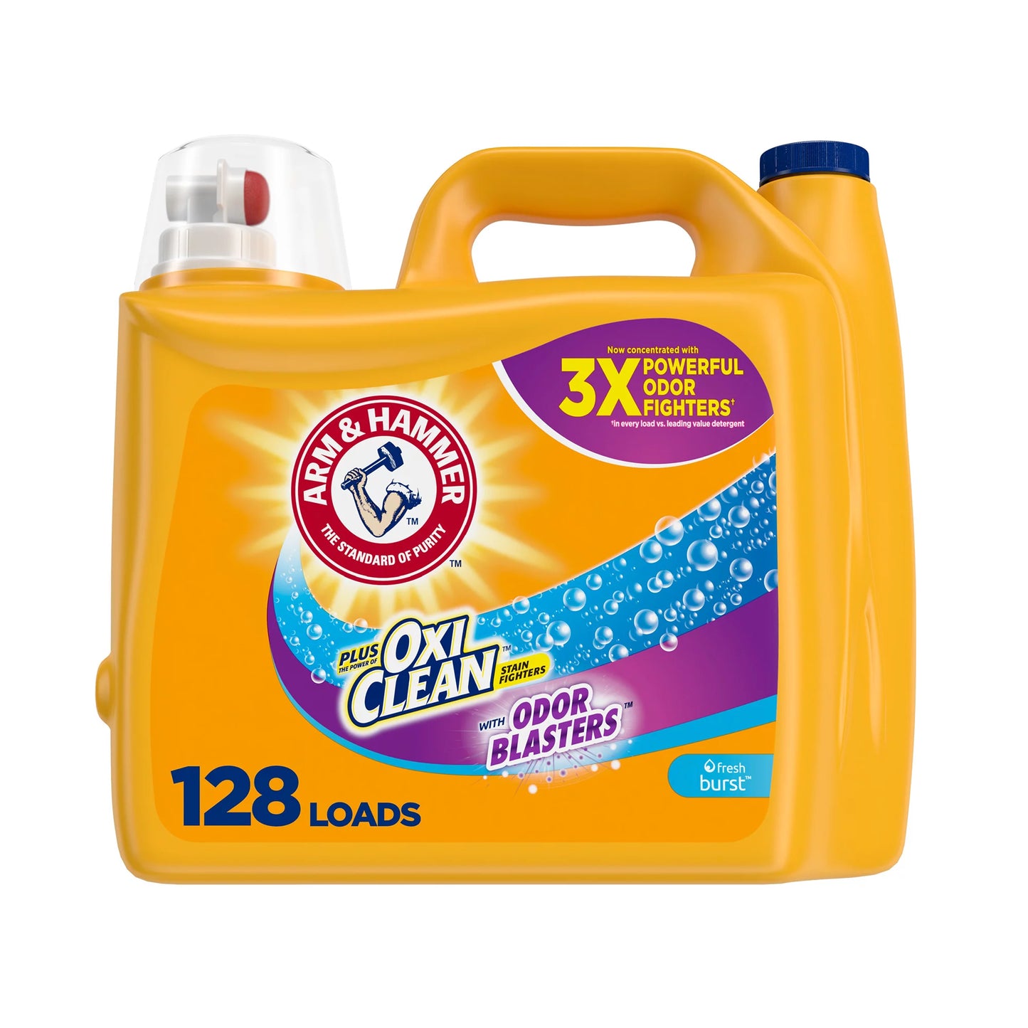 Plus OxiClean Odor Blaster Fresh Burst, 128 Loads Liquid Laundry Detergent, 166.5 fl oz (4.7) 4.7 stars out of 2600 reviews 2600 reviews