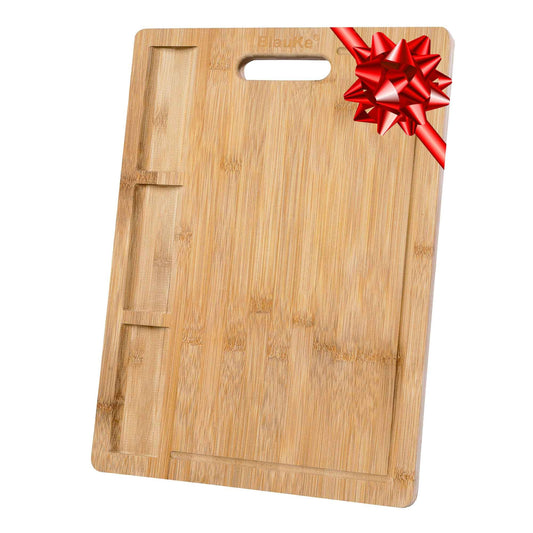 BlauKe® Wood Cutting Board for Kitchen 17x12 inch – Extra Large Bamboo Cutting Board with Juice Groove, Butcher Block, Wooden Chopping Board, Serving Tray